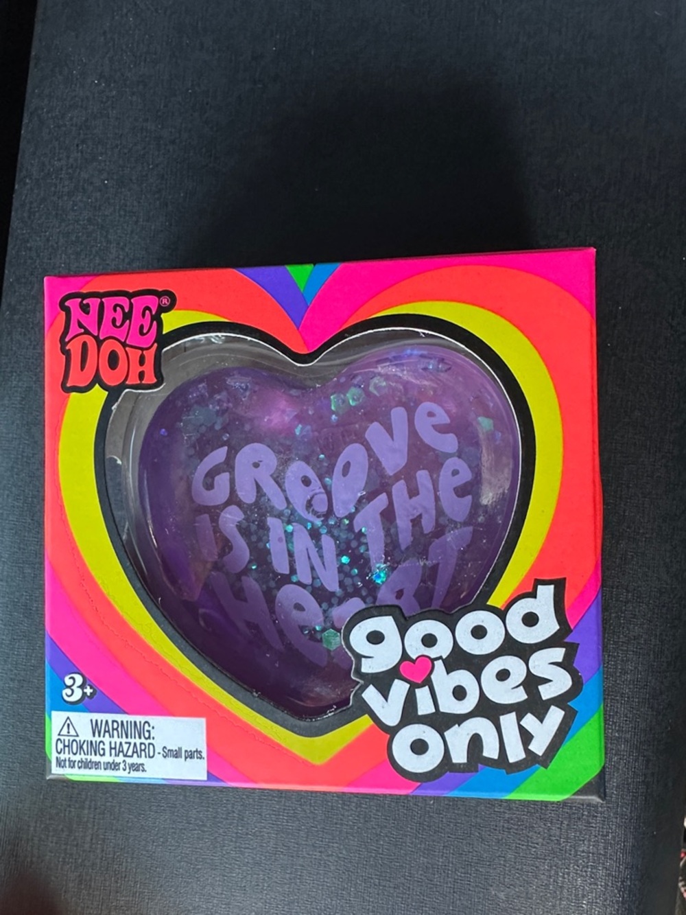 NeeDoh Heart Stress Ball - Purple "Groove Is In The Heart"